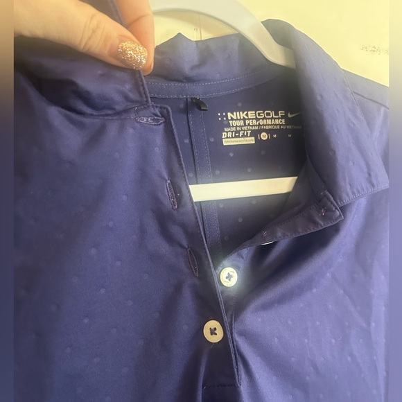Nike Golf, size M, dri-fit polo short sleeve shirt, purple/blue Color - Picture 5 of 6